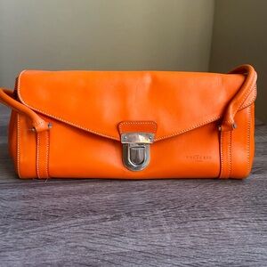 Frederic T Paris Orange Leather Shoulder Bag Made in France 🇫🇷